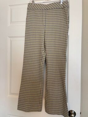 SPANX Cream and Black Gingham Trousers